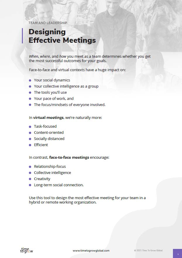 Cover image of Designing Effective Meetings tool